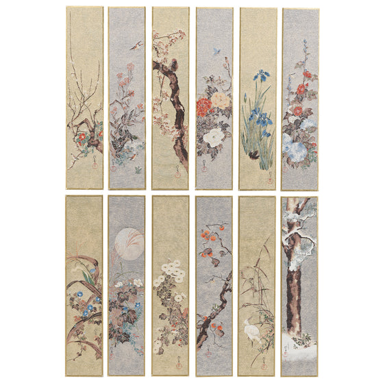 Twelve months cards of Flowers and birds / Sakai Hoitsu