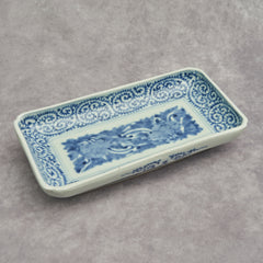 Imari Blue and White Rectangular Dish