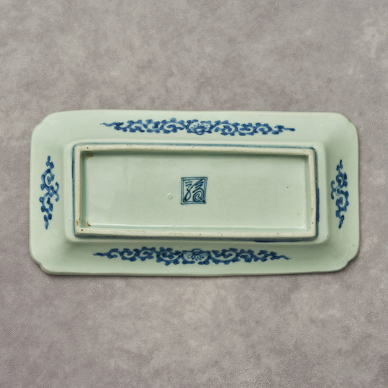 Imari Blue and White Rectangular Dish